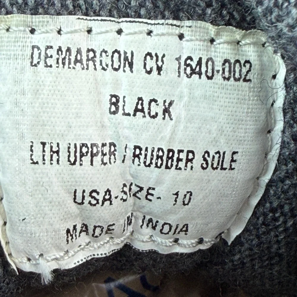 Crevo Demarcon Black Leather Cap Toe Lace Up Boots Mens Size 10